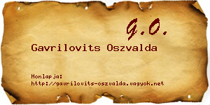 Gavrilovits Oszvalda névjegykártya